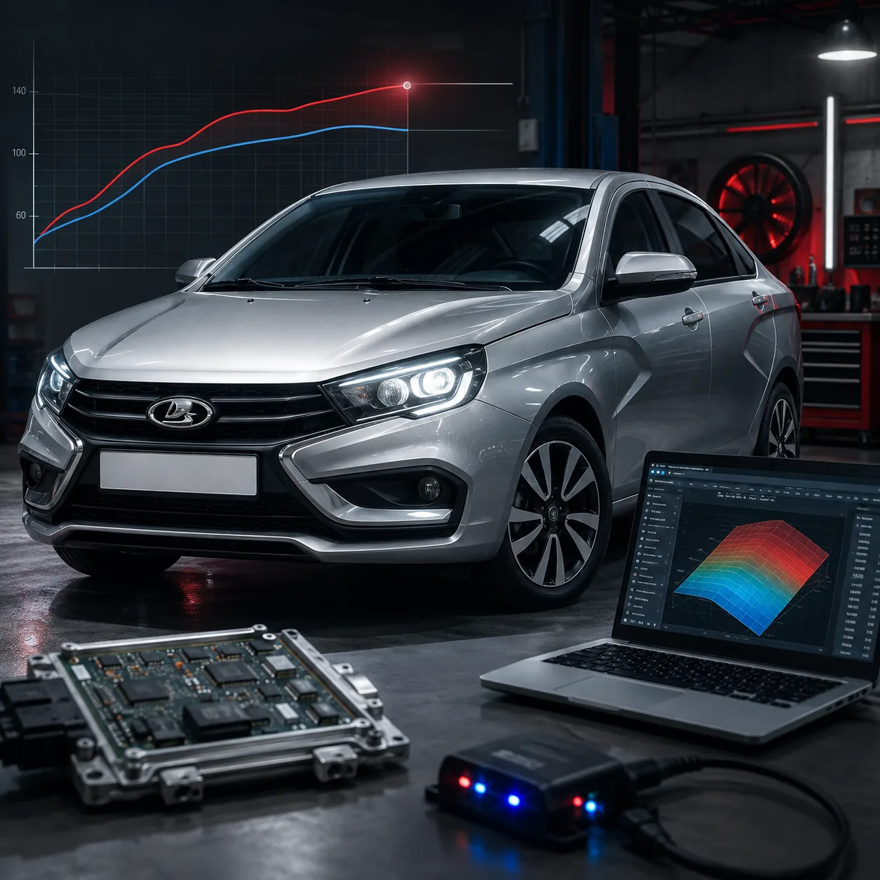 Чип-тюнинг Stage 1 на Lada Vesta NG: динамика без потери ресурса двигателя — статья о чип-тюнинге Lada VestaChip